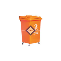 Thùng rác nhựa 60L màu cam
